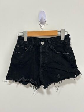 Aritzia Denim Forum Black Jean Shorts